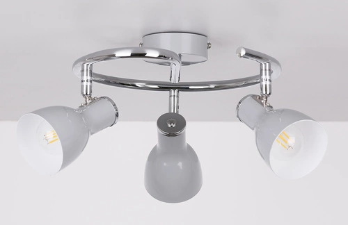 Lampa sufitowa Julie nowoczesna szara 3-punktowa regulowana do salonu i kuchni