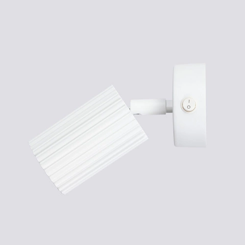 Kinkiet ścienny KARBON biały z włącznikiem, aluminiowy, nowoczesny do sypialni lub salonu