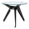 Stół okrągły szklany Troy 90 cm czarny nowoczesny do jadalni i salonu loftowy Intesi