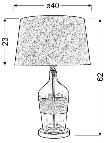 Lampa stołowa Eco 3 boho beżowa ze szklana podstawą i abażurem do sypialni lub salonu