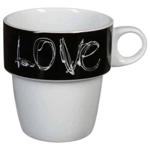 Zestaw 6 kubków ceramicznych Love 260ml szarych do kawy i herbaty 5five simply smart