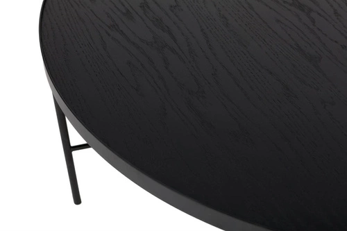 Stolik kawowy okrągły dębowy czarny Tre 60 cm nowoczesny do salonu NORDIFRA