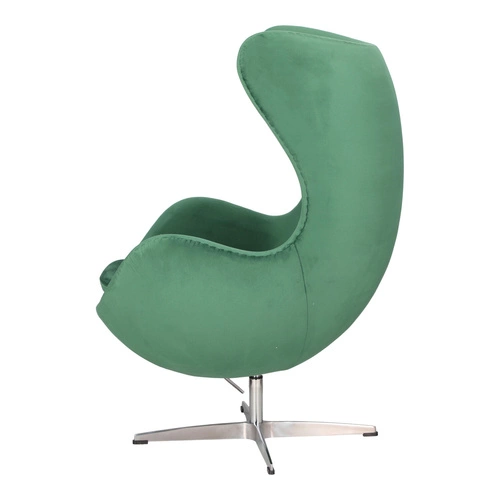 Fotel Jajo Velvet zielony obrotowy do salonu welurowy D2.DESIGN inspirowany Egg