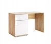 Biurko nowoczesne Tissa dąb craft i biały połysk z szufladą do pracy i nauki 120 cm