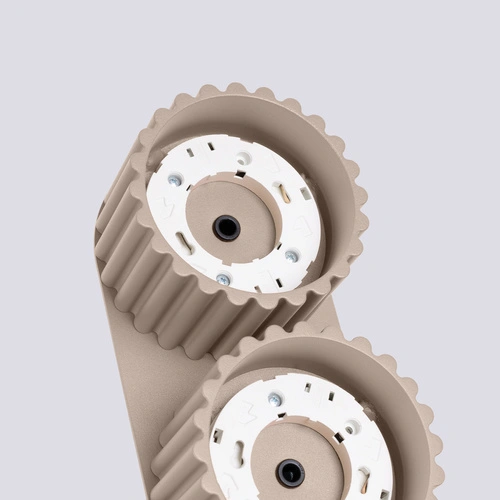 Plafon sufitowy nowoczesny AURA 2 beżowy do salonu i kuchni aluminium GX53