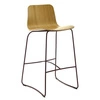 Hoker z oparciem Hips FAMEG drewniany do kuchni i wyspy industrialny personalizowany 74 cm