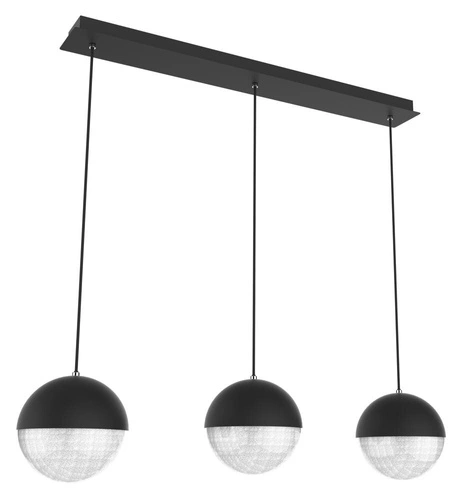 Lampa wisząca LED Furni czarna 3-punktowa nowoczesna do salonu, sypialni lub jadalni