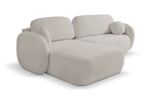 Narożnik z funkcją spania lewy Salby szary jasny nowoczesny do salonu z pojemnikiem