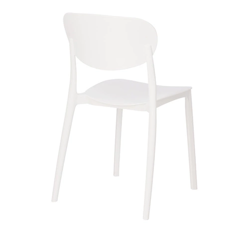 Krzesło Plasta białe do jadalni i ogrodu z polipropylenu, łatwe czyszczenie, sztaplowane 5five
