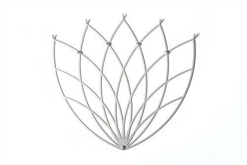 Nowoczesny wieszak ścienny Lotos POLYHEDRA biały metalowy do przedpokoju lub sypialni