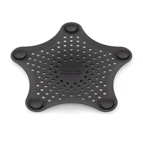 Sitko do zlewu Umbra Starfish czarne gumowe z przyssawkami do kuchni i łazienki 16 cm