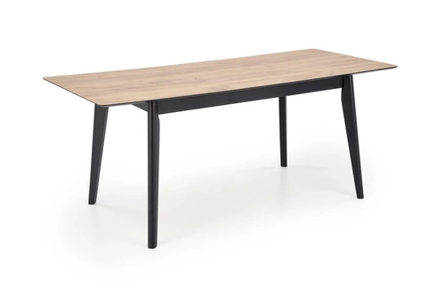 Stół rozkładany do jadalni Ambyl dąb wotan czarny nowoczesny 140-180 cm Intesi