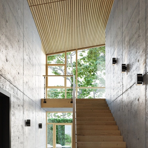 Kinkiet ścienny Blocco czarny nowoczesny aluminiowy do sypialni i salonu Sollux