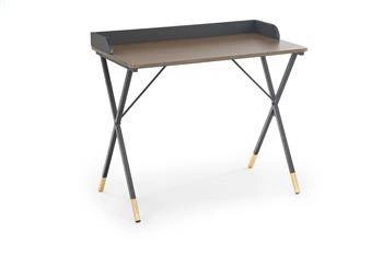 Biurko nowoczesne do pracy Indira orzech czarny 90 cm industrialne Intesi do biura lub gabinetu