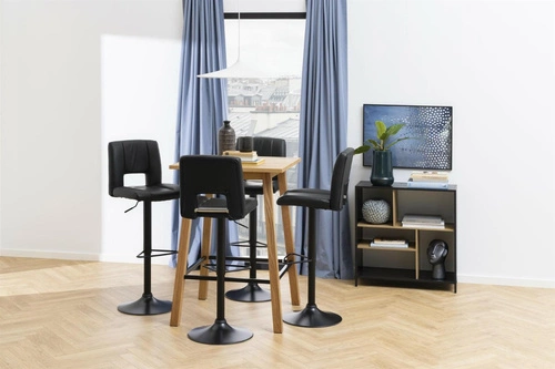 Hoker Sylvia czarny obrotowy z regulacją wysokości do kuchni nowoczesny z oparciem Actona