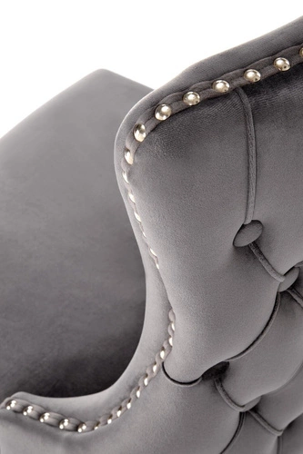 Krzesło Iridionne Velvet szare tapicerowane welurowe do jadalni i salonu na drewnianych nogach