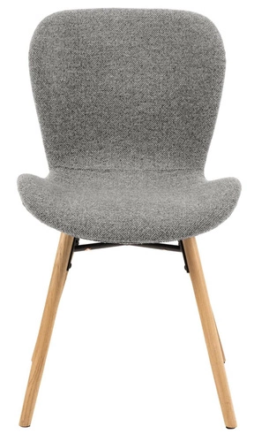 Krzesło tapicerowane Batilda szare do jadalni nowoczesne z drewnianymi nogami Actona