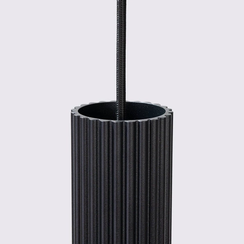 Lampa wisząca KARBON 1 czarna regulowana do salonu nowoczesna aluminiowa nad stół