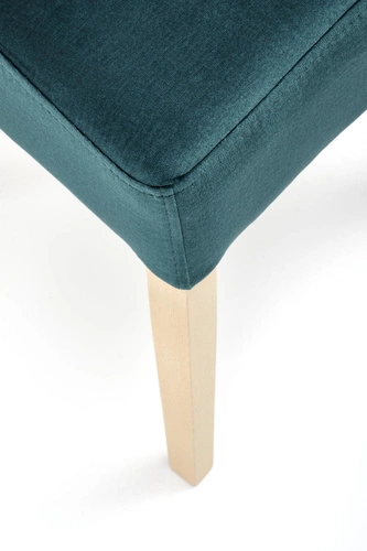 Krzesło tapicerowane Xsavier do jadalni zielone welurowe z drewnianymi nogami Intesi