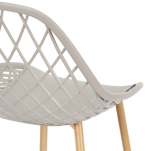 Krzesło do jadalni Malaga Intesi szare z tworzywa imitującego plecionkę, łatwe czyszczenie