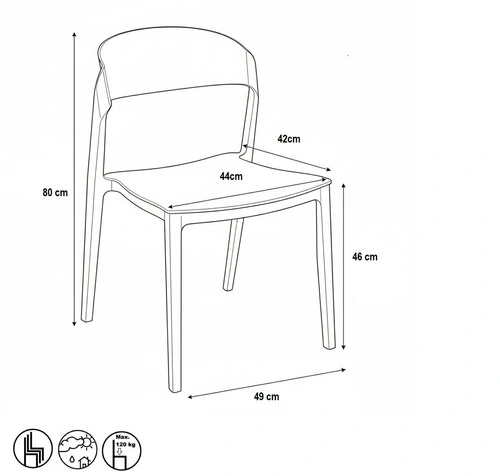 Krzesło Ribbon beżowe z tworzywa nowoczesne krzesło do jadalni i kuchni