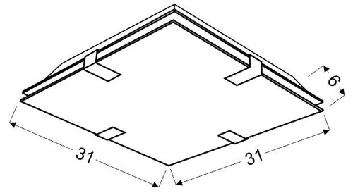 Plafon Rapsody 31x31 1x9W LED kwadrat