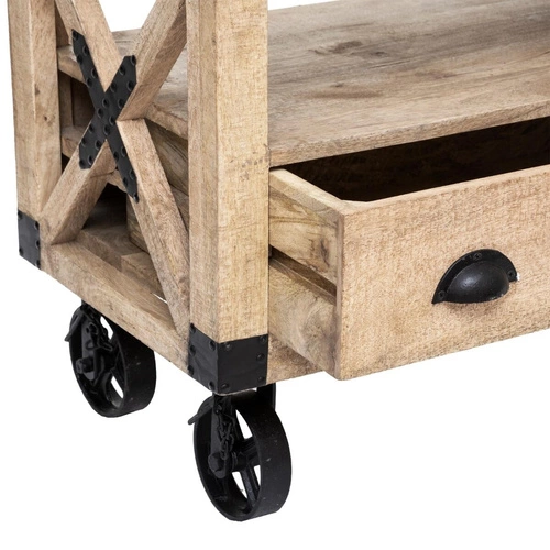 Szafka RTV drewniana Silas 140 cm do salonu nowoczesna rustykalna mango Atmosphera