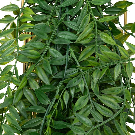 Sztuczna roślina paproć 82cm w wiszącej złotej donicy