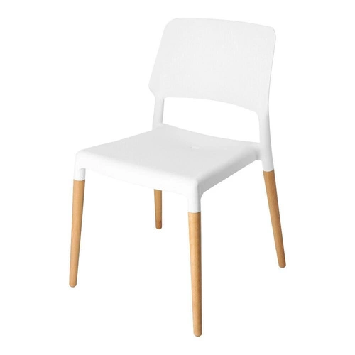 Krzesło do jadalni Cole inspirowane Ecco białe skandynawskie sztaplowane łatwe czyszczenie