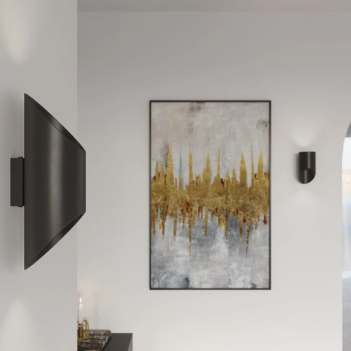 Kinkiet ścienny Penne 20 cm czarny nowoczesny aluminiowy do salonu i sypialni Sollux