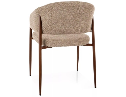 Krzesło Kapia beżowe Intesi do jadalni tapicerowane z podłokietnikami