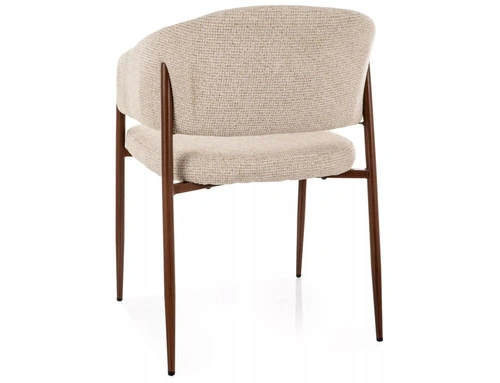 Krzesło Kapia tapicerowane beżowe z podłokietnikami do jadalni