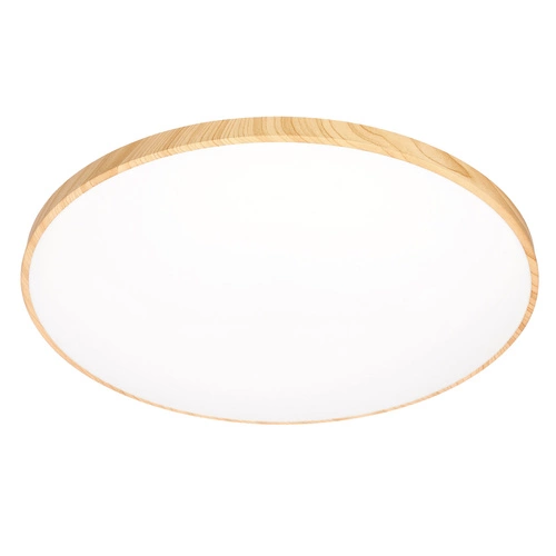 Plafon LED okrągły TENS 59cm do salonu i sypialni, efekt drewna, pilot, nowoczesny