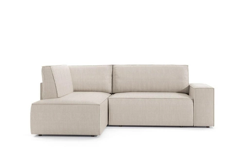 Narożnik z funkcją spania Molde L lewy sztruksowy beżowy z pojemnikiem do salonu