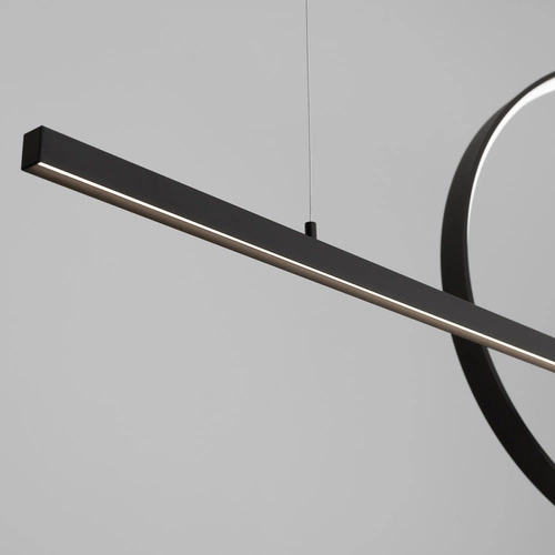 Lampa wisząca LED GLAD czarna nowoczesna regulowana do salonu kuchni lub nad wyspę