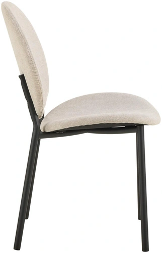 Krzesło Cliff beżowe do jadalni tapicerowane nowoczesne na czarnych nogach