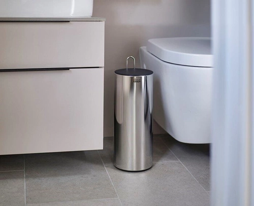 Joseph Joseph Easystore Luxe nowoczesny stojak na papier toaletowy srebrny stalowy do łazienki