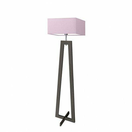 Lampa podłogowa JAWA abażur jasny fiolet stelaż hebanowy