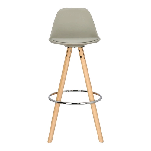 Hoker Nord szary z oparciem do kuchni i jadalni nowoczesny drewniany z ekoskóry Intesi