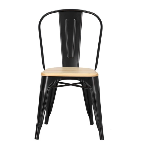 Krzesło do jadalni Paris Wood D2.DESIGN metalowe z drewnianym siedziskiem personalizowany kolor
