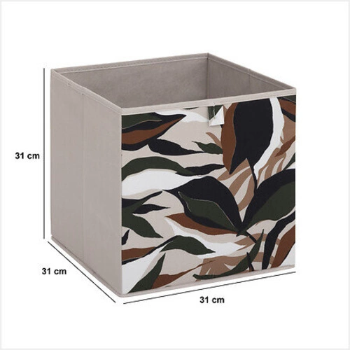 Lauria beżowe pudełko materiałowe 31x31 składane do regału na ubrania 5five simply smart