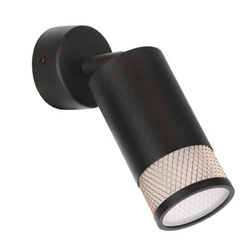 Kinkiet Flin lampa czarny 1x15W GU10  klosz czarny+złoty