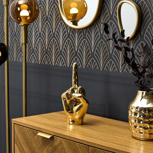 Dekoracja, figurka Dłoń 1 palec złota