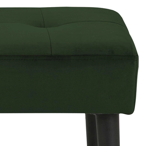 Ławka tapicerowana Glory VIC forest green pikowana do przedpokoju glamour na czarnych nogach