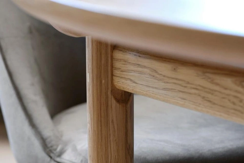 Stół okrągły rozkładany Carno 120 cm do jadalni dąb naturalny