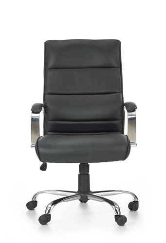 Fotel biurowy ergonomiczny Arizona Intesi czarny skórzany obrotowy z podłokietnikami