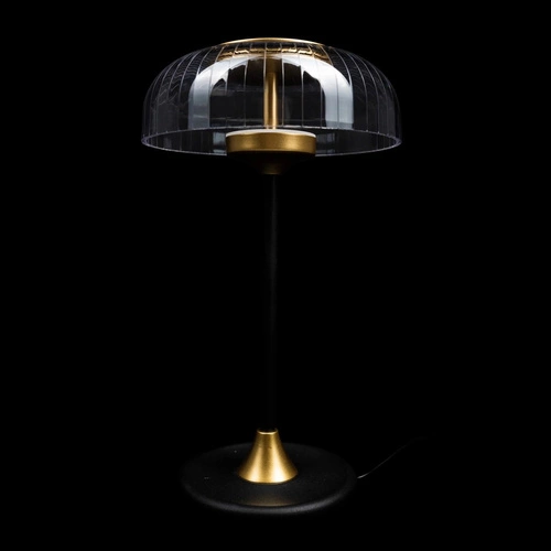 Lampka nocna LED Vitrum nowoczesna glamour do sypialni czarna i złota ALTAVOLA DESIGN