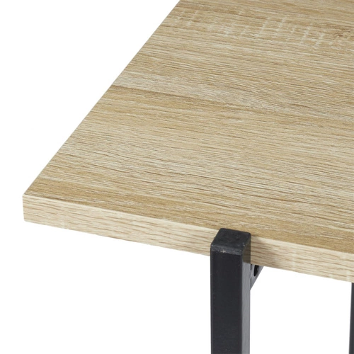 Konsola Loka nowoczesna loftowa wąska do przedpokoju i salonu naturalna płyta MDF metal