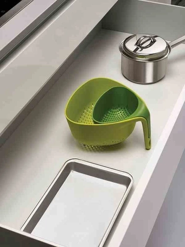 JJ - Zestaw 2 durszlaków, szary, Nest