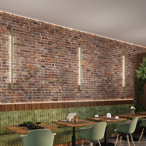 Kinkiet ścienny LED LAHTI 50 zielony oliwkowy nowoczesny do salonu i sypialni Thoro